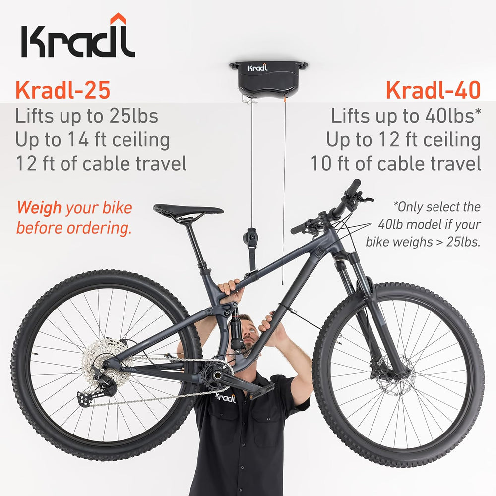 Spring-Powered Ceiling Bike Hoist and Rack for Effortless Storage