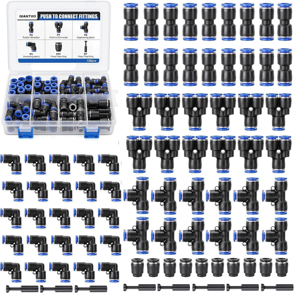 120PCS 3/8 Quick Connect Air Hose Fittings Kit,Quick Release Pneumatic Kit