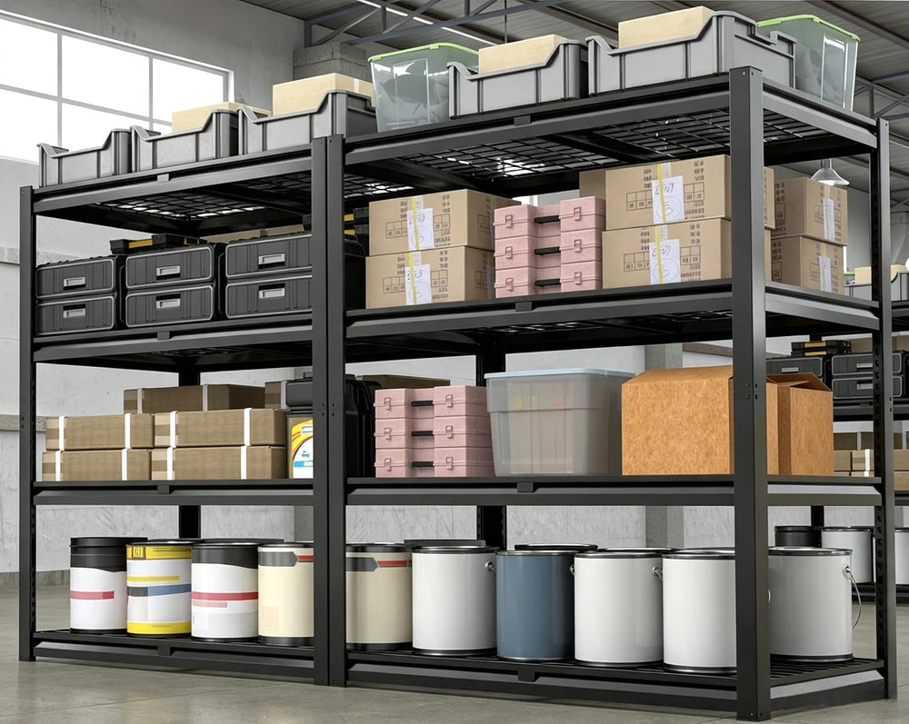 PrimeZone 40" W Heavy Duty Garage Shelving 2200 LBS 4 Tier Storage Shelves