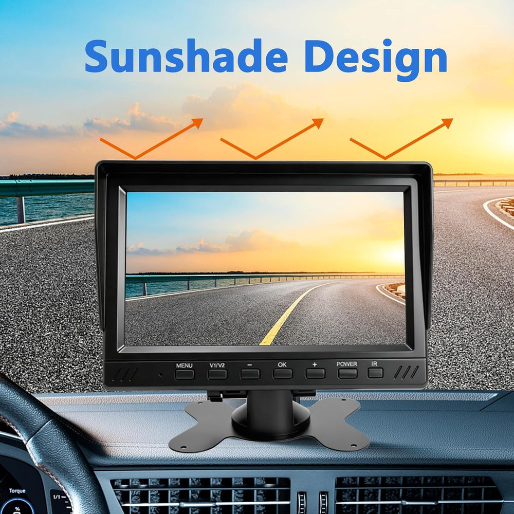 AHD 1080P Truck Camera 7" Monitor 2 Cameras Dash Cam for Semi RV