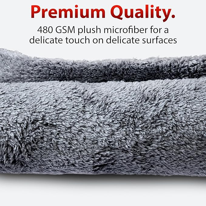 Adam's Borderless Grey Microfiber Towel (6pk)