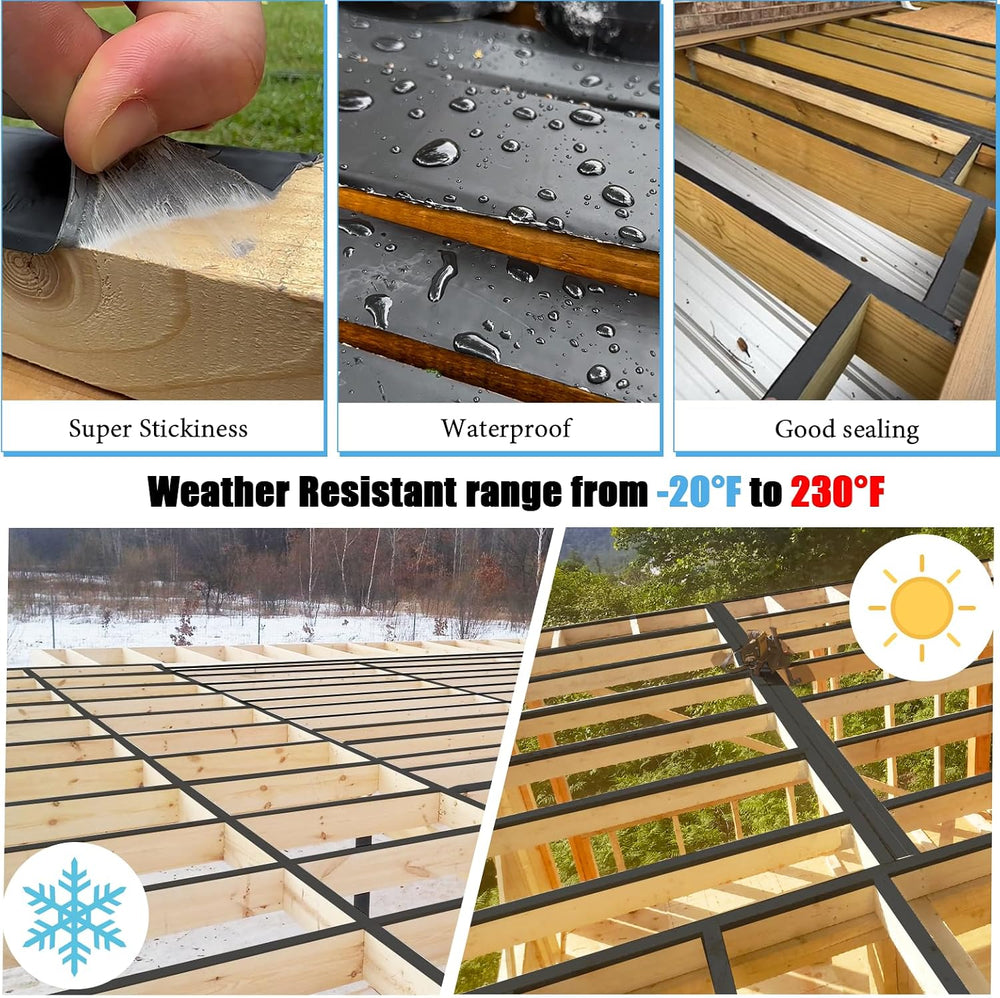 Butyl Joist Tape for Decking 2''×50', 6 Pack Weather-Resistant De...
