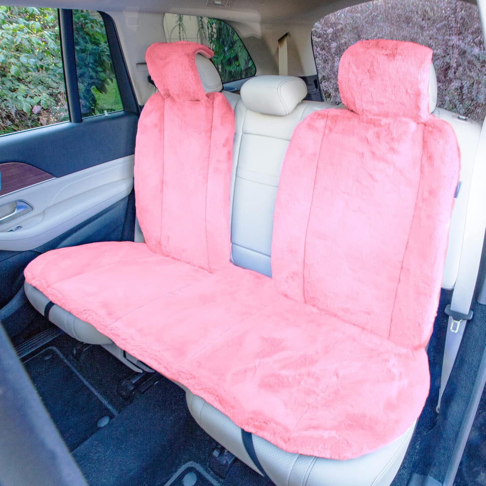 FH Group Doe16 Faux Rabbit Fur Car Seat Cushions, Universal Fit, Fluffy Car S...