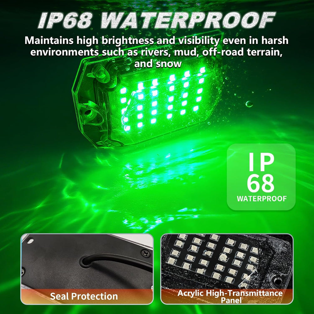 4Pods Full Angle RGB LED Rock Lights Kit Multicolor Underglow Accent Lights