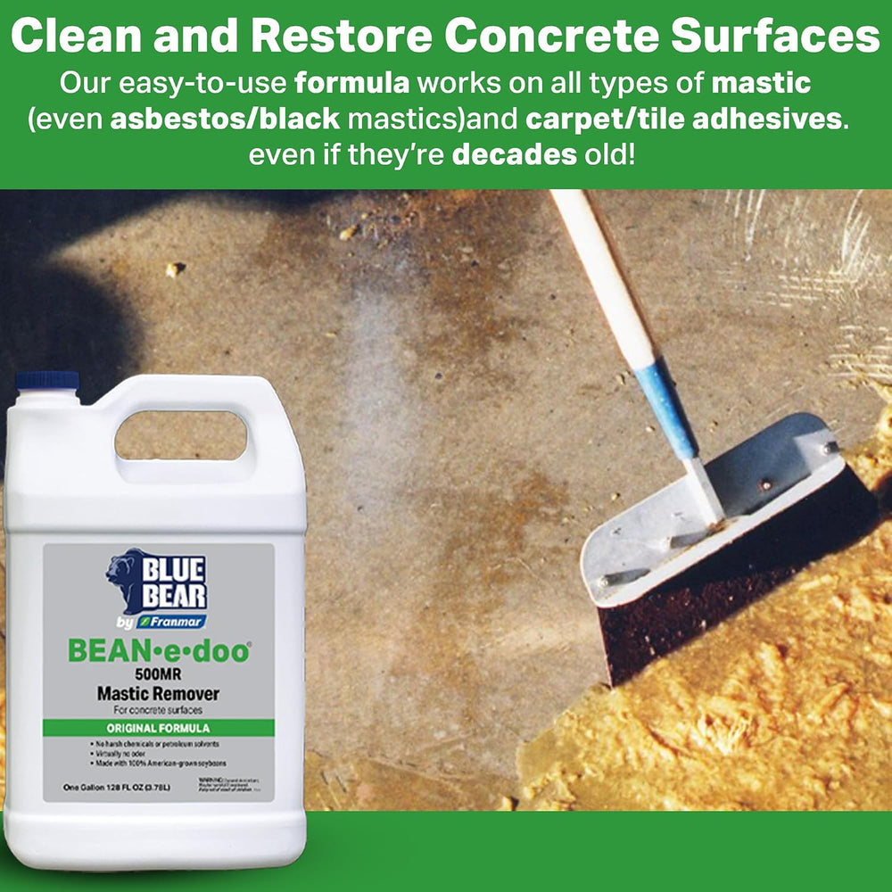 Blue Bear 500MR: BEAN-e-doo Mastic and Adhesive Remover for Concrete 1 Gal