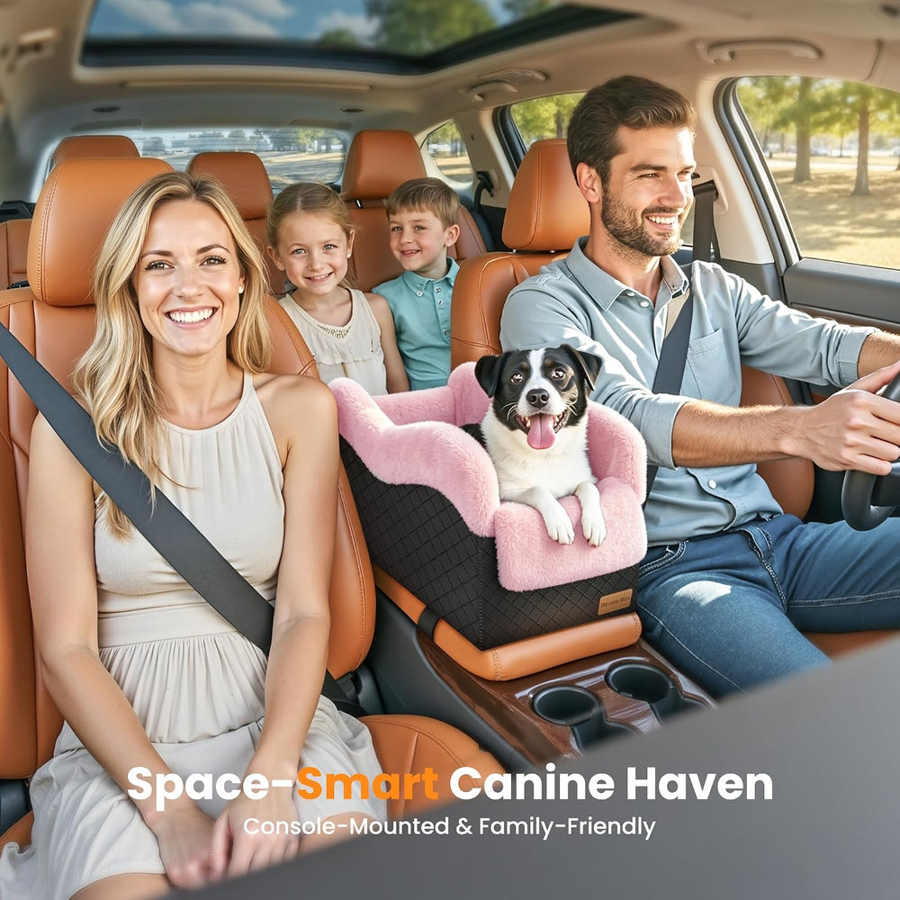 Center Console Dog Car Seat for Small Dogs Under 11lbs, B-Pink
