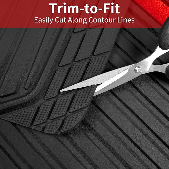 CAR PASS Heavy Duty Rubber Car Mats Metallic, Aluminum Film All Weather Floor...