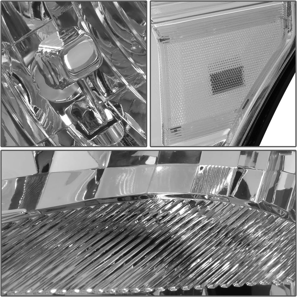 DNA MOTORING HL-OH-FSU13-CH-CL1 Chrome Housing Headlights Replacement Compati...