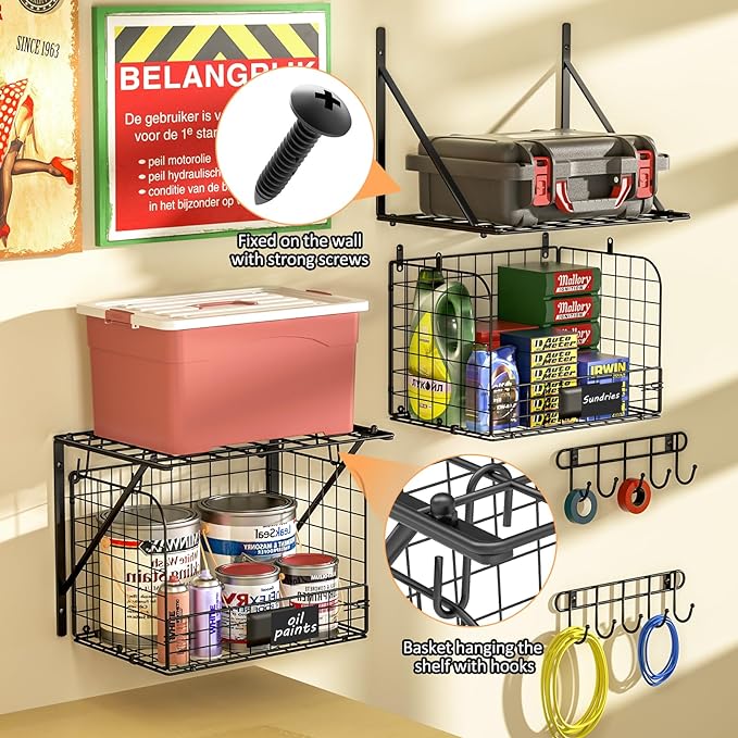 2 Pack Garage Shelves Wall Mounted