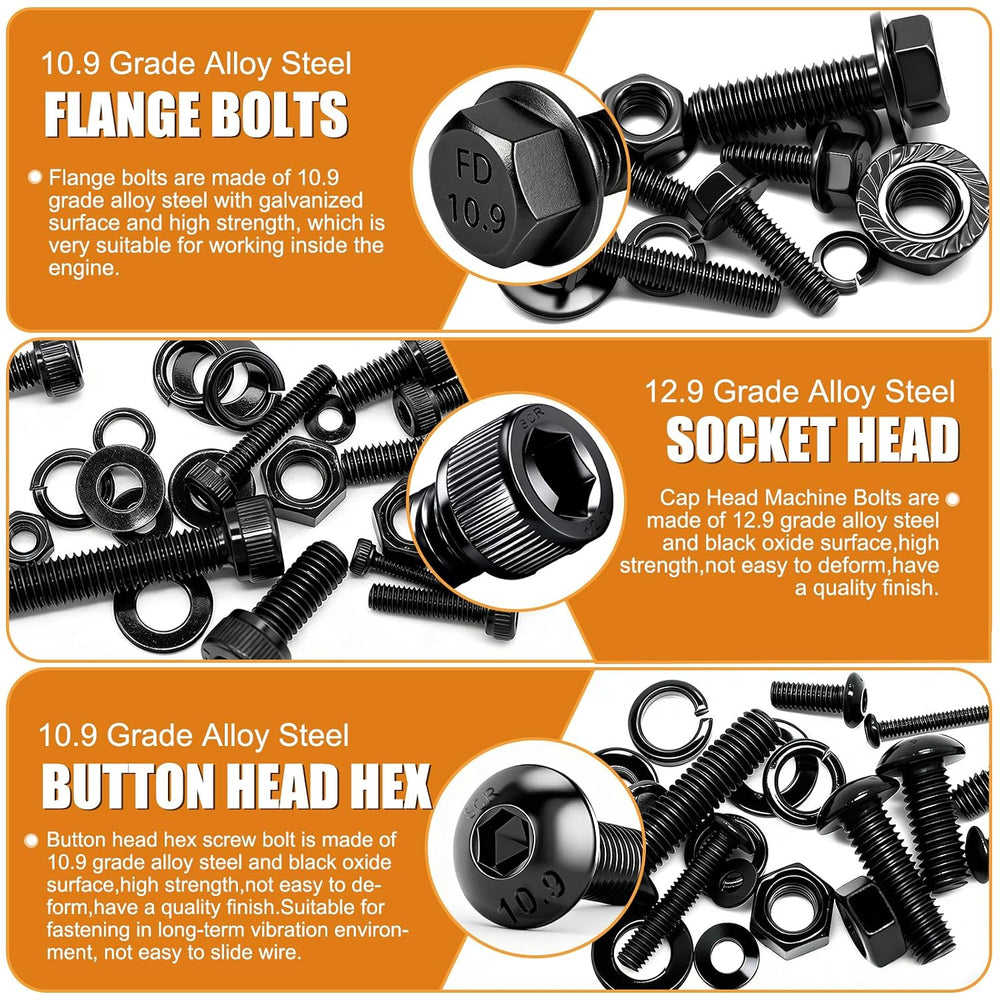 mankk 3160PCS Metric Bolt Nut Assortment Kit, with Flat & Lock Washers
