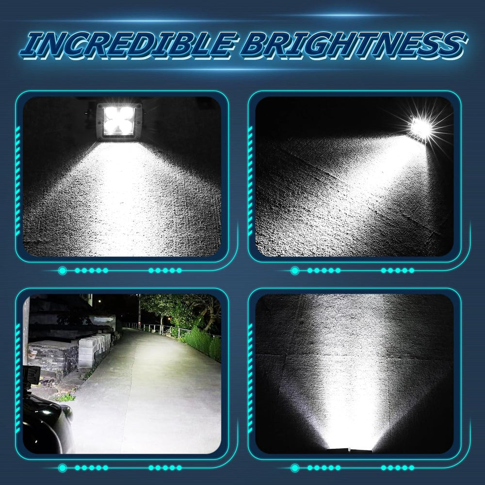 CREE LED Cubes, Niwaker 2Pcs 100W 3 Inch LED Pods Spot LED Work Light Off Roa...