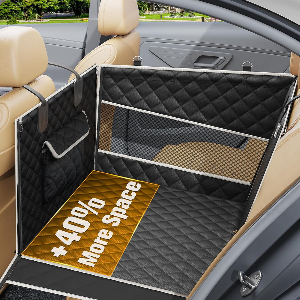PETICON Large Dog Car Seat, Back Seat Extender for Pets with Hard Bottom
