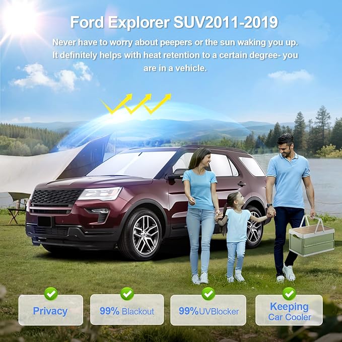 8pcs Car Window Shades for Ford Explorer SUV 2011-2019 Accessories, Windshield