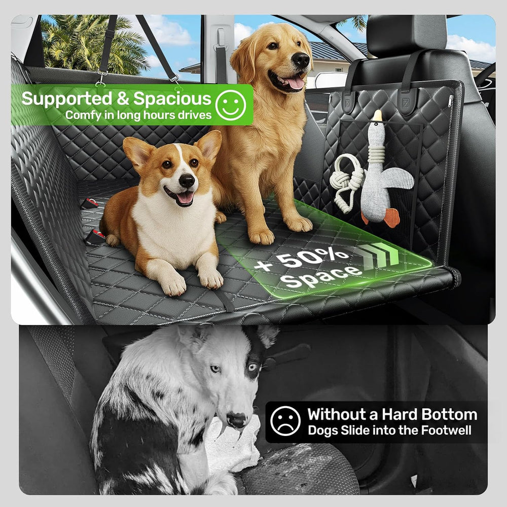 Zanch Dog Car Seat Cover, Standard Hard Bottom Seat Extender, Black
