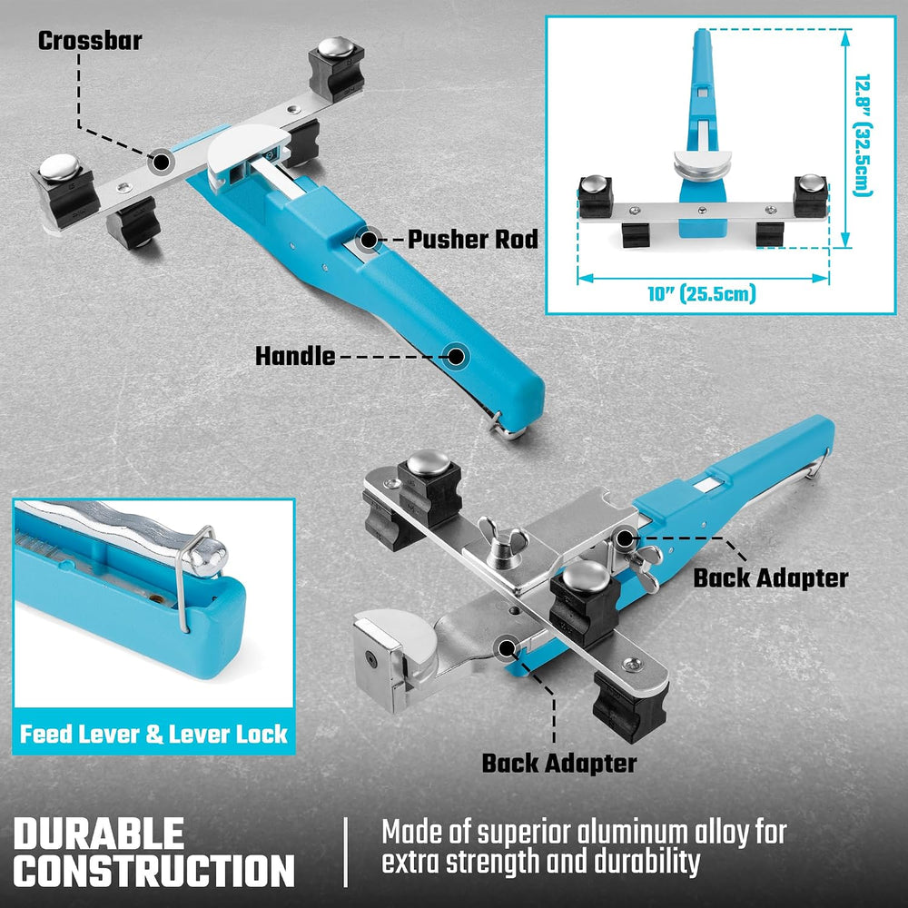DURATECH Tubing Bender Set, Ratcheting Pipe Bender, Cutter and Deburrer