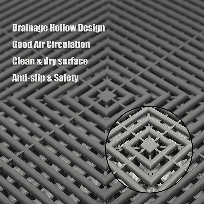 24 Pack 16"x16" Interlocking Garage Floor Tiles