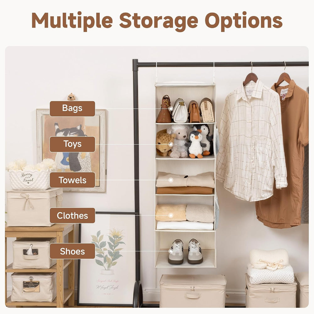 StorageWorks Hanging Closet Organizer for Small Closets, 5 Shelf