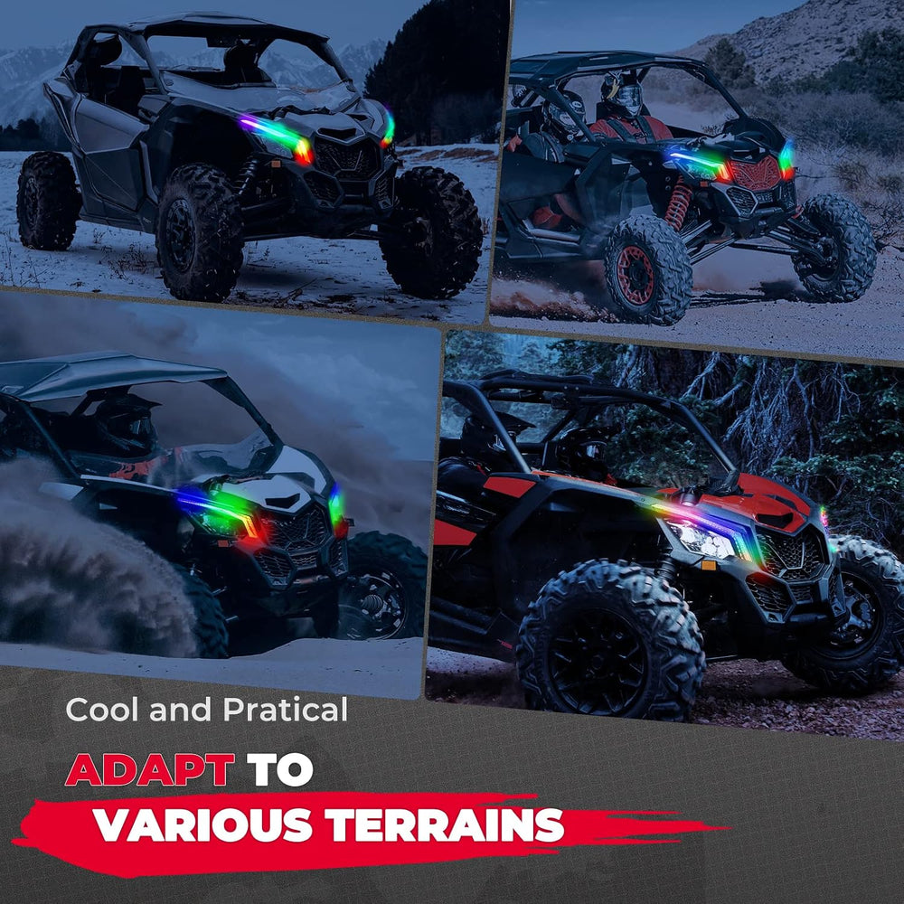 KEMIMOTO X3 Fang Lights RGB Compatible with 2017-2026 Can Am X3/MAX