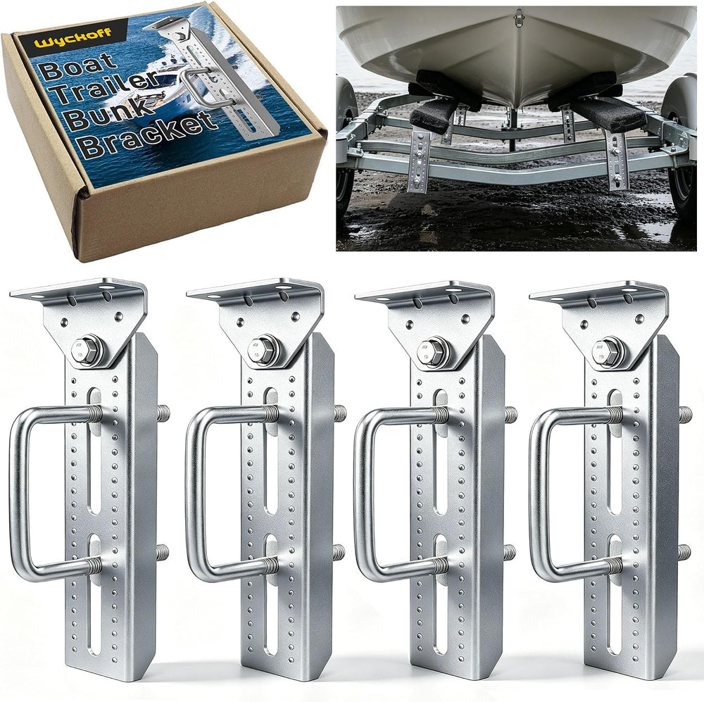 Wyckoff 8" Boat Trailer Bunk Bracket 4-Pack,Heavy Duty Galvanized Swivel