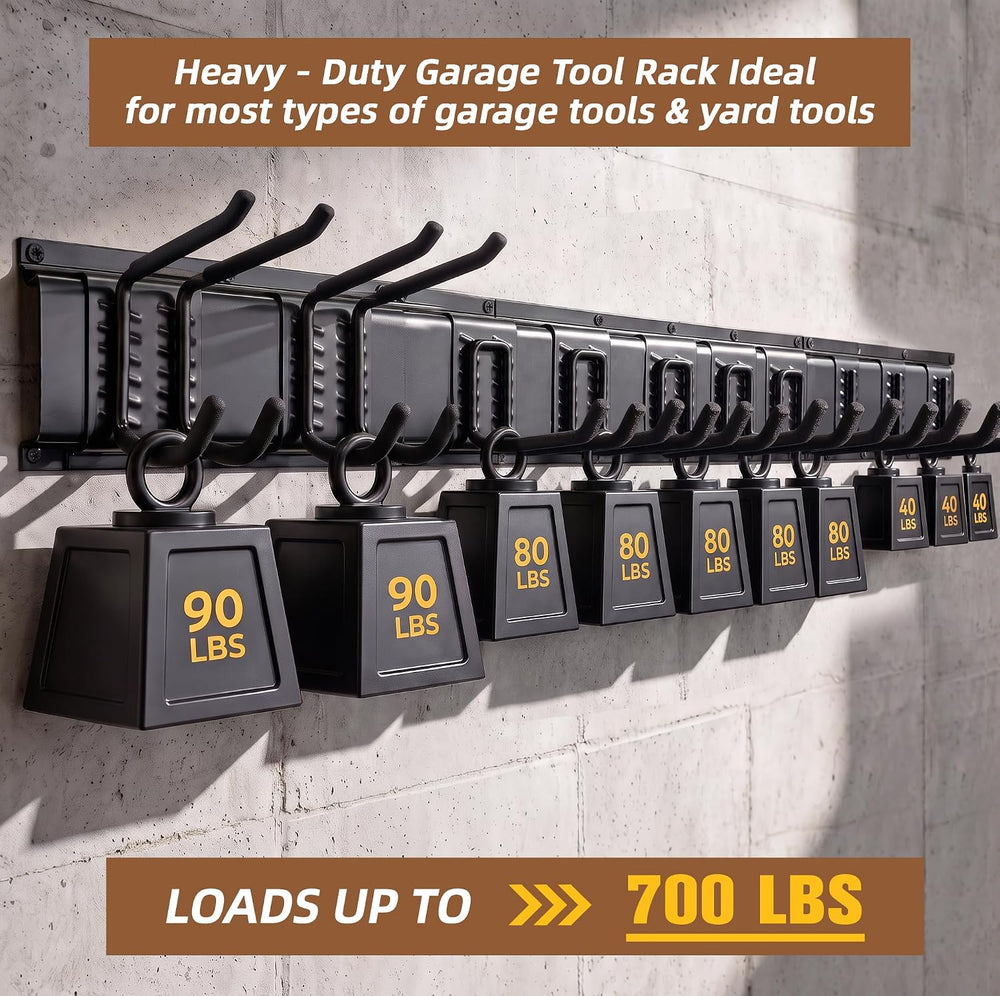 66" Garage Tool Organizer Wall Mount, 700 LBS Garden Tool Organizer