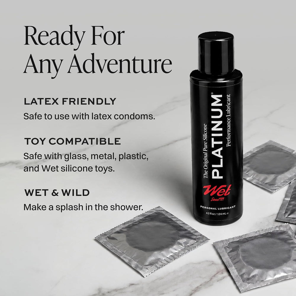 Wet Platinum Silicone Lube, Ultra Smooth, Long Lasting Glide - 16 Fl Oz