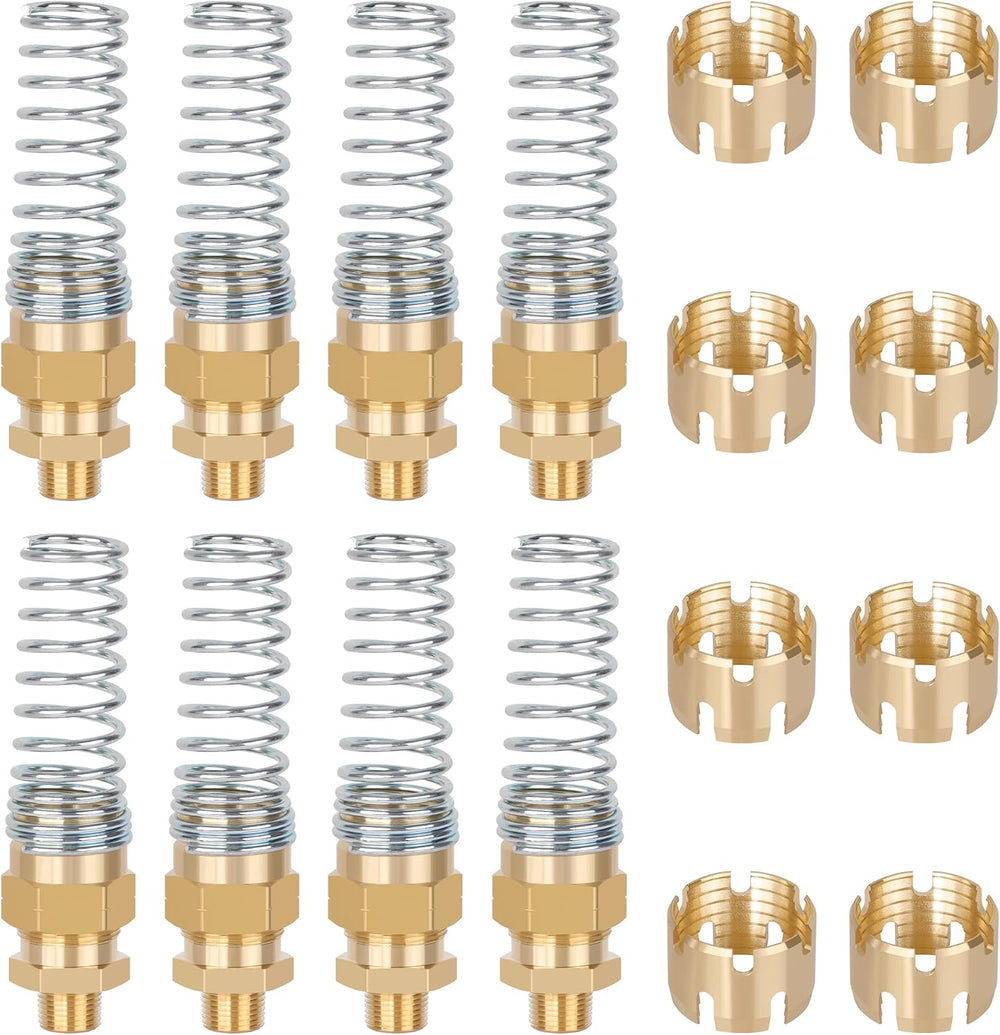 16PCS Brass DOT Air Brake Hose End Fitting, 1/2”Hose x 3/8” Male Connector
