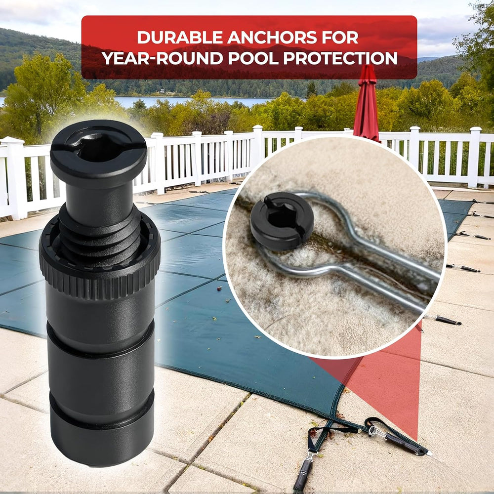 24-Pack Upgraded Pool Cover Anchors with Head Bolts & Aluminum Tamping To...