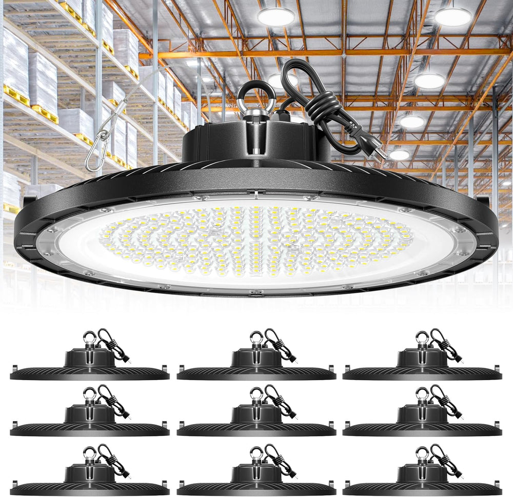 10-Pack UFO LED High Bay Light 250W 37500LM, 5000K Daylight