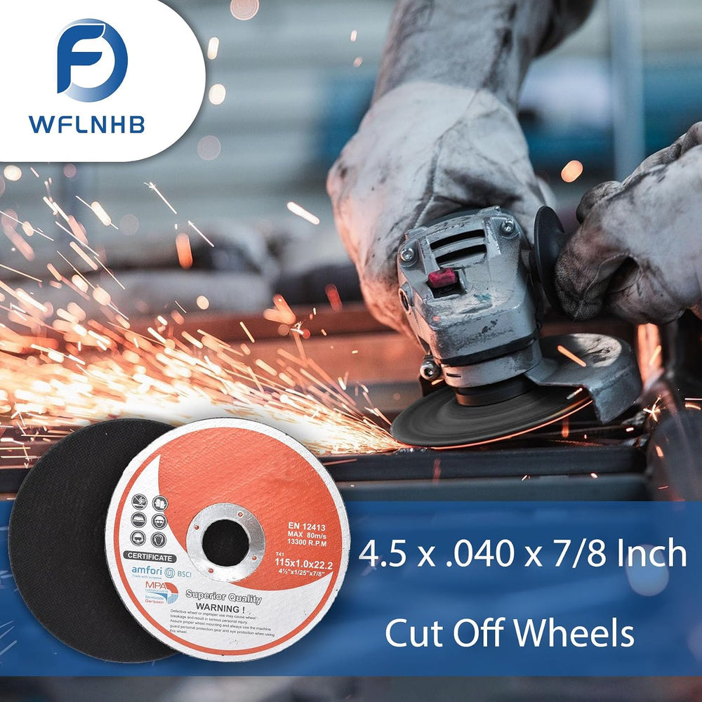 WFLNHB 100 Pack 4-1/2 Inch Cut Off Wheels for Metal and Stainless Steel Cutti...