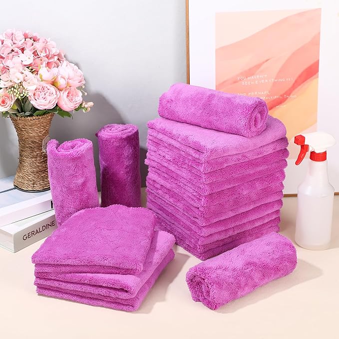 Shimeyao 30 Pcs Edgeless Microfiber Plush Towels