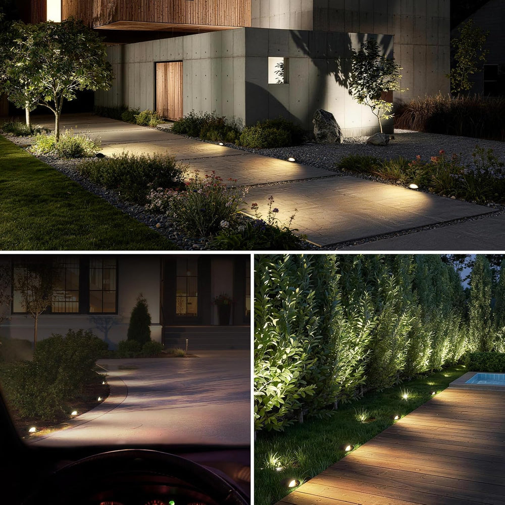 SUNVIE 5W 3000K Low Voltage Well Lights Landscape LED in Ground, 6 Pack