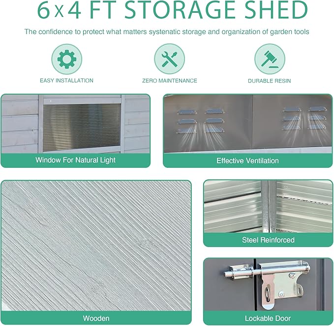 4x6 FT Outdoor Storage Shed