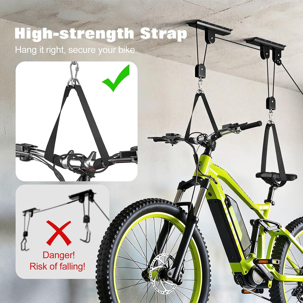 Housolution Bike Hoist, [2 Pack] Overhead Ceiling Storage System with 88Lbs