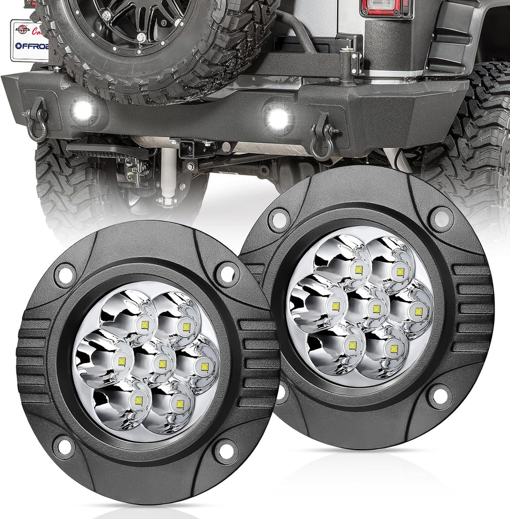 OFFROADTOWN 3.5Inch 80W Round Flush Mount LED Pods Offroad Driving Lights