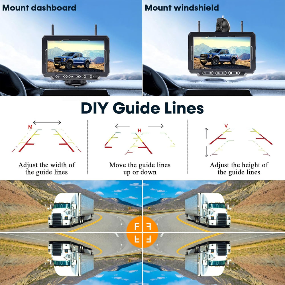 1080P HD Wireless Backup Camera - 1 Minute Magnetic Easy Install No Wiring