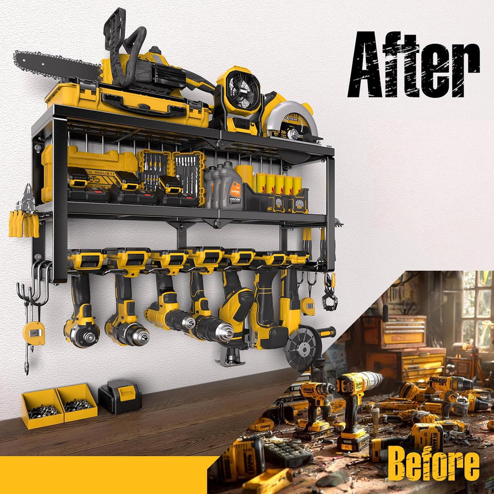 Power Tool Organizer for Tool Storage, Drill Holder Wall Mount with Screwdriv...