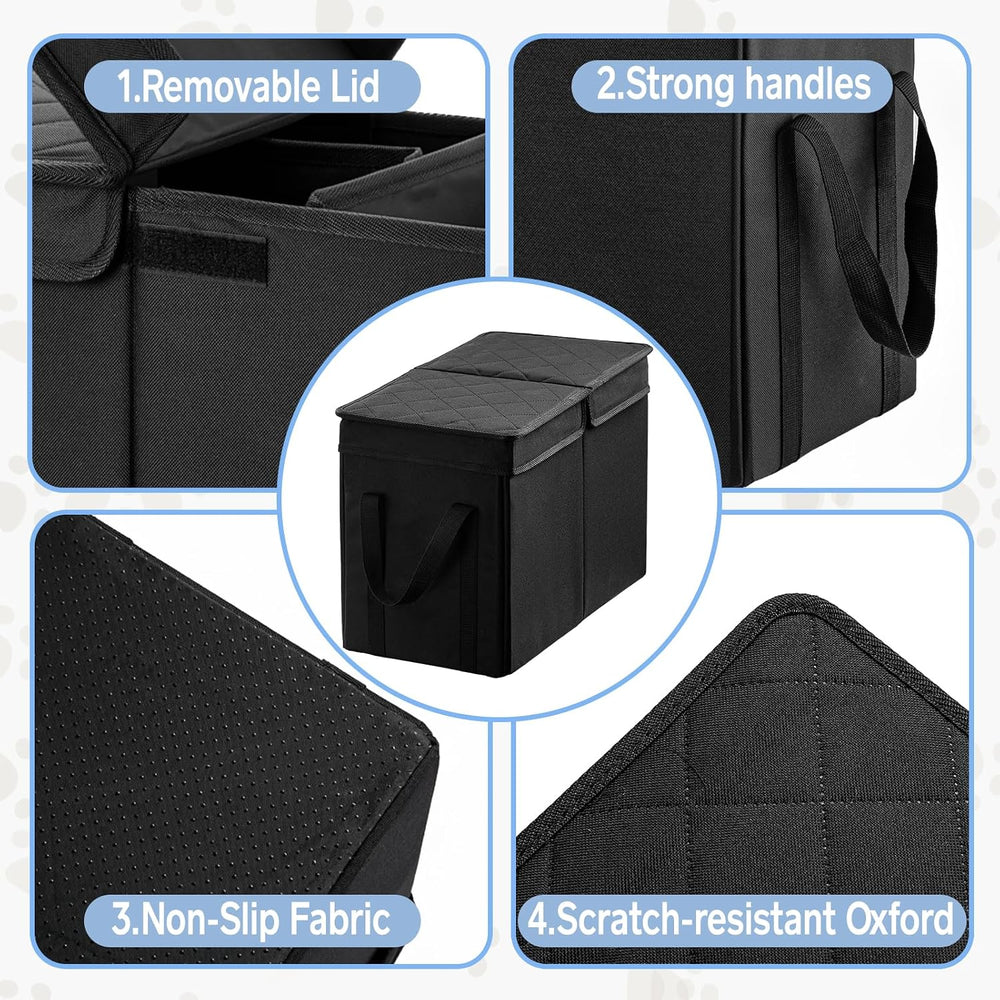 Dog Car Seat Extender with Seat Cover, Front & Back Seat Extender with St...