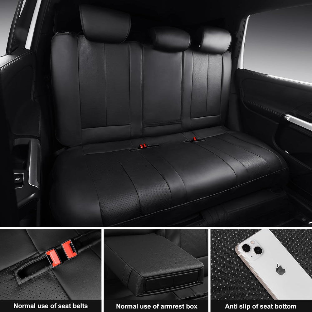 CAR PASS Nappa Leather Car Seat Covers Full Set, Water Resistant 3D Foam Seat...