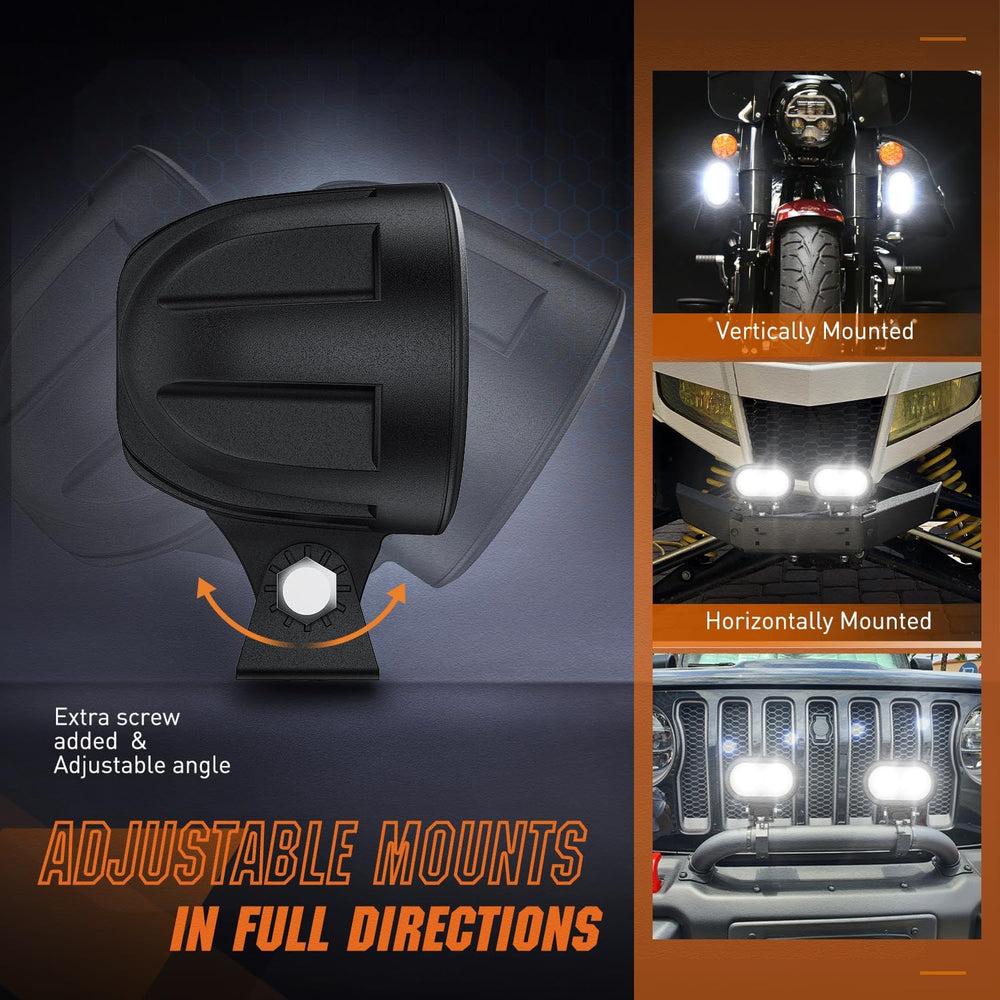 Nilight 2 PCS 4 Inch 2100LM Super Spotlight Motorcycle LED Pods