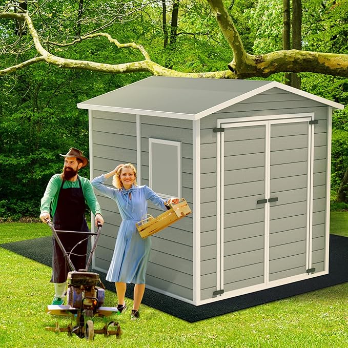 Haull Waterproof Outdoor Storage Shed Mat, 10x10 ft, Felt Surface, Non Slip