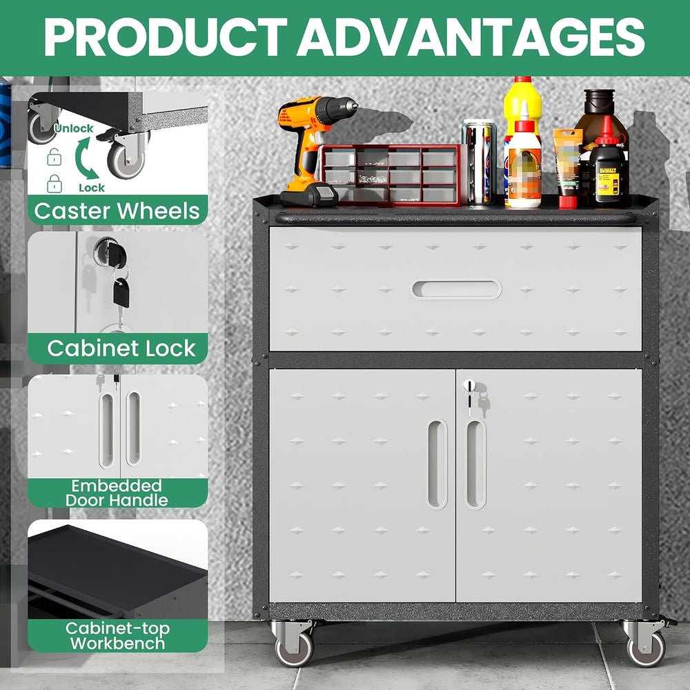 Metal Tool Cabinet, Garage Storage Cabinet System, Wall Cabinet & Locking
