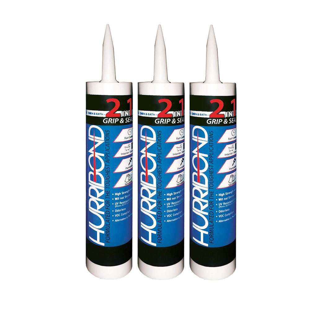 2-in-1 Adhesive and Caulk 3-Pack Gray