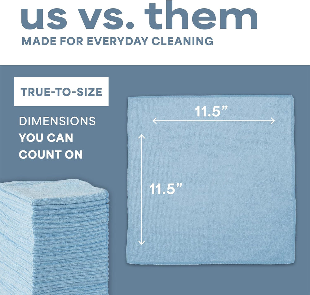 S&T INC. 200 Pack Microfiber Cleaning Cloth, Bulk Towels