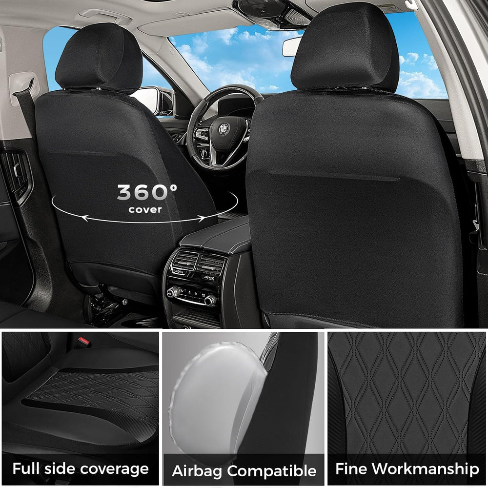 Seat Covers Full Set, Leather Seat Covers for Cars, Waterproof Car Seat Prote...