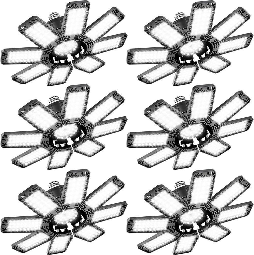 Garage Light 6 Pack - 240W 24000LM 6500K Garage Lights Ceiling LED with 8+1 D...