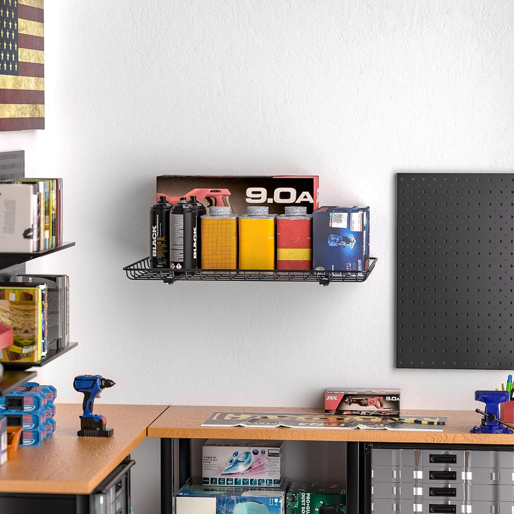 Ultrawall Wall Mounted Storage Shelf, Garage Wall Shelves 24x12 Inch