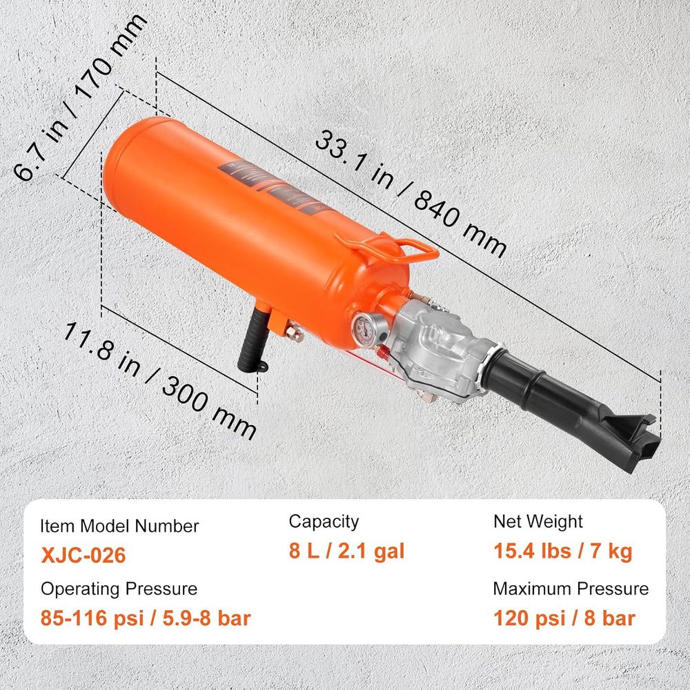 VEVOR Tire Seater, 2.1 Gal/8 L Air Tire Blaster, 120 PSI Handheld, Portable T...