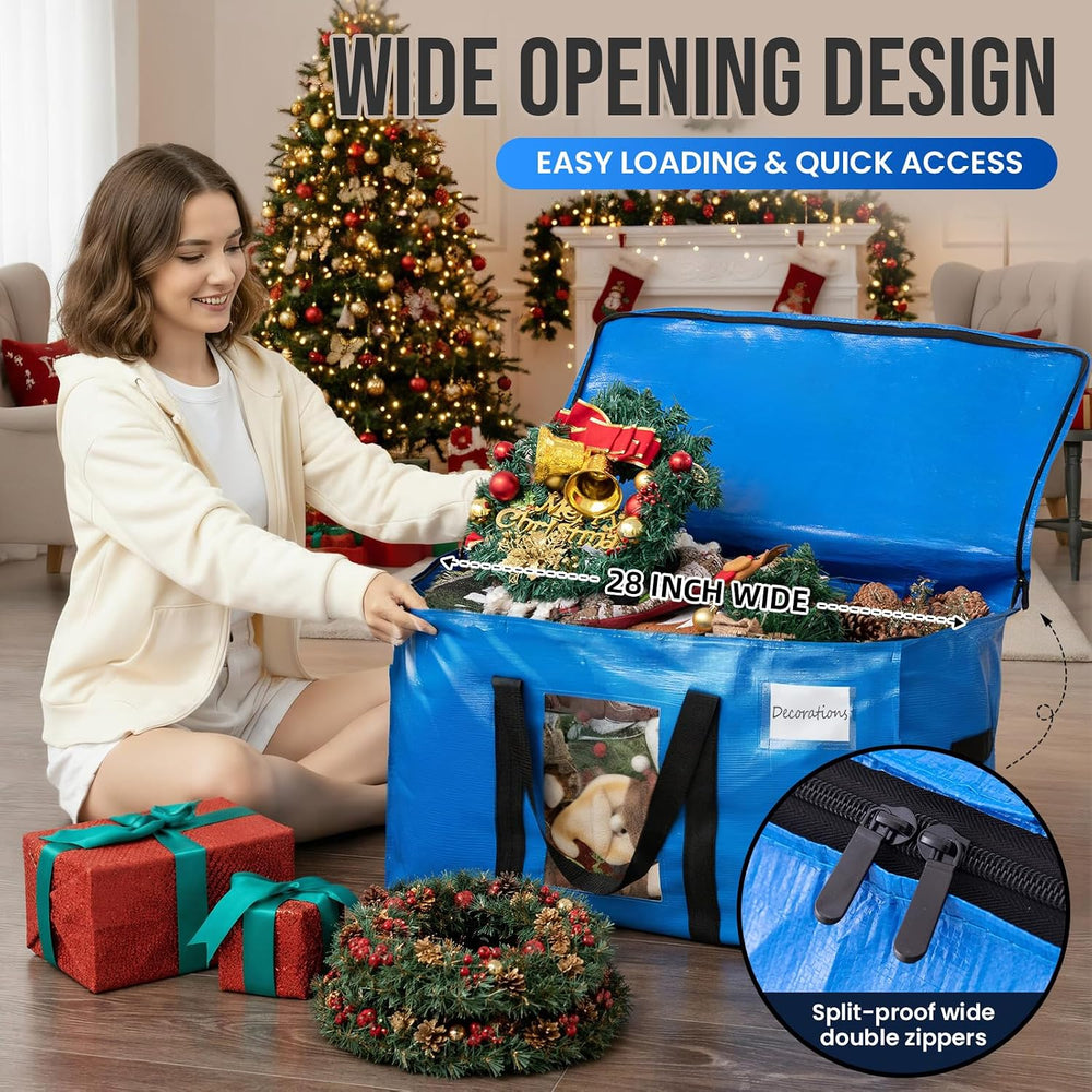 TAILI 4 Pack Blue Extra Large Moving Bags,Storage Bags with Visible Window