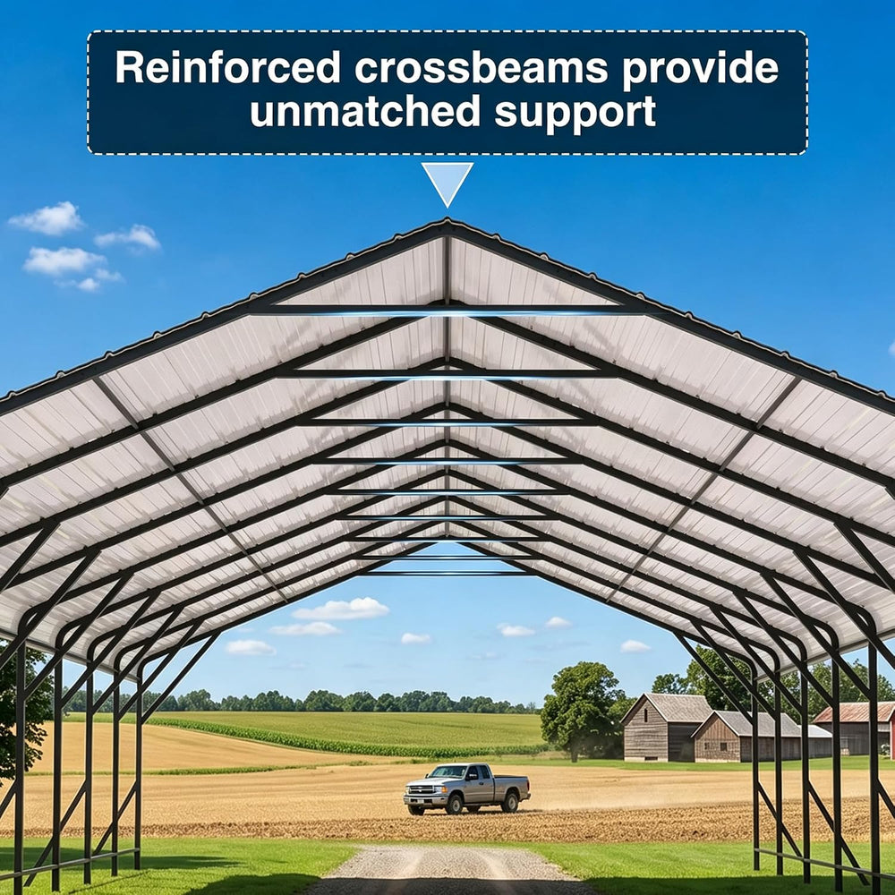 20x40 FT Metal Carport Canopy with Reinforced Base