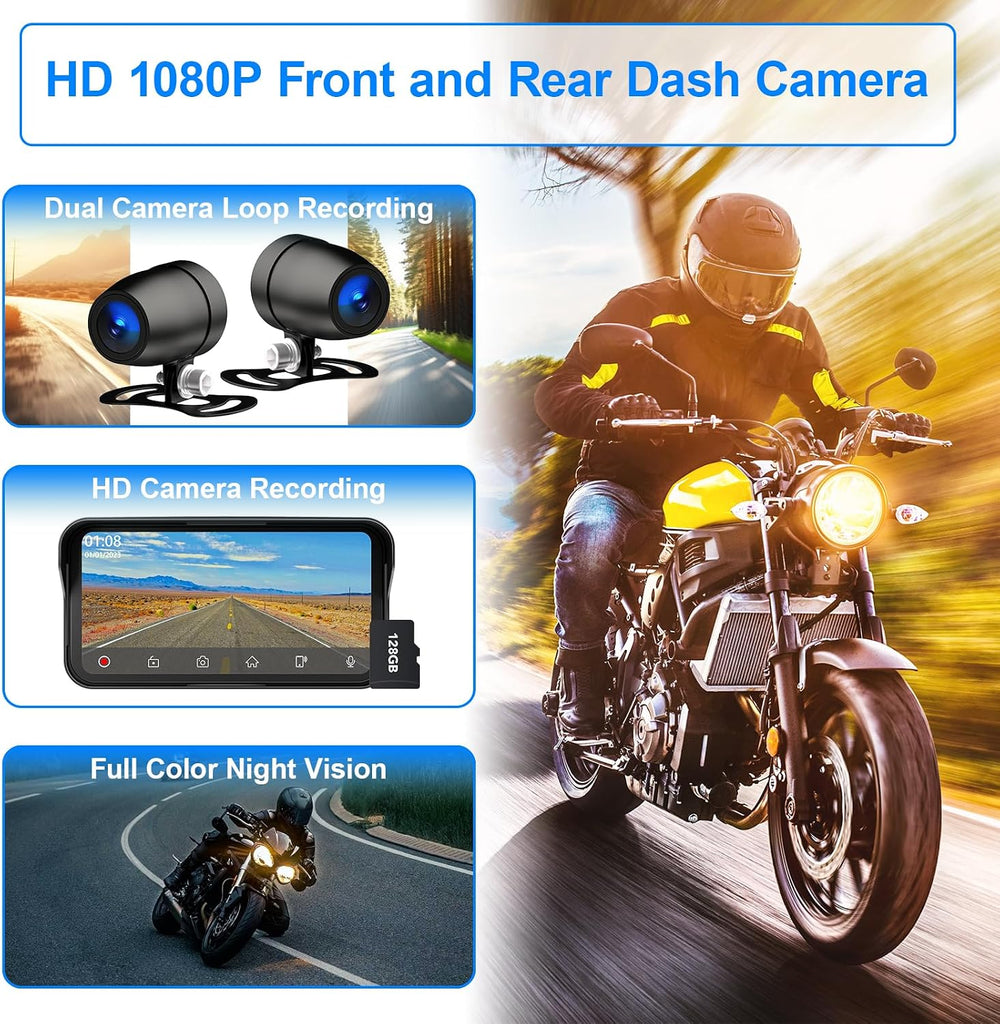 6.25" Motorcycle Carplay with HD Waterproof Touchscreen, Android Auto, T...